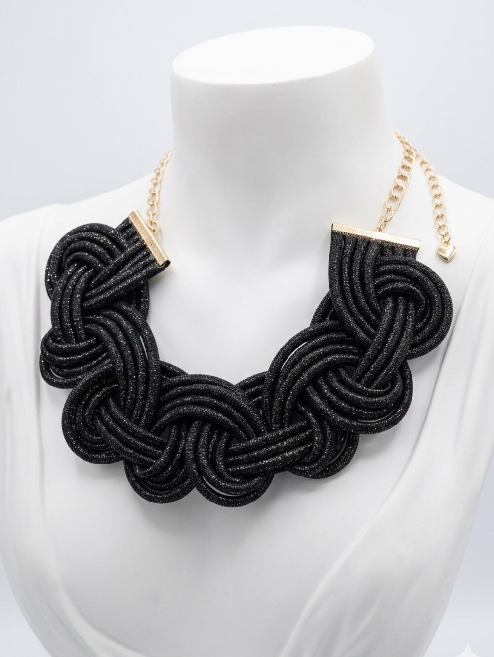 Black Woven Statement Necklace